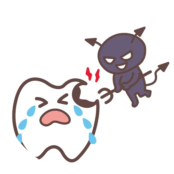 むし歯、歯周病になりやすいイラスト