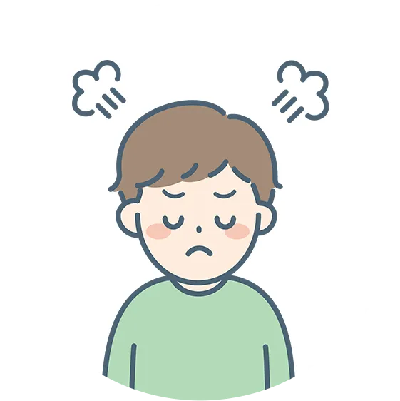顔がゆがむイラスト